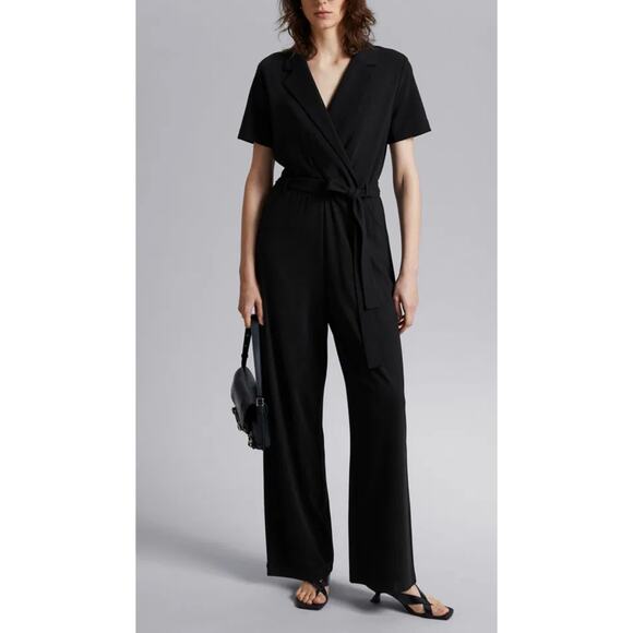 & Other Stories Pants - & OTHER STORIES - Belted Jumpsuit / Black / Sz 4